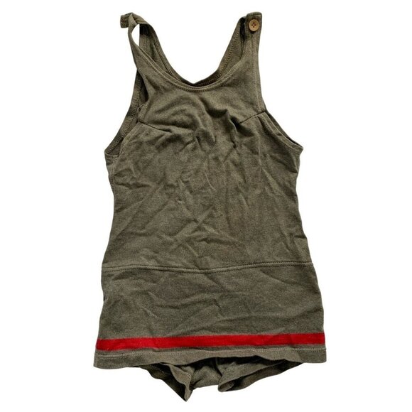 Vintage Gray Wool ? Gantner Mattern Co. Swimsuit Red Stripe - Picture 1 of 9